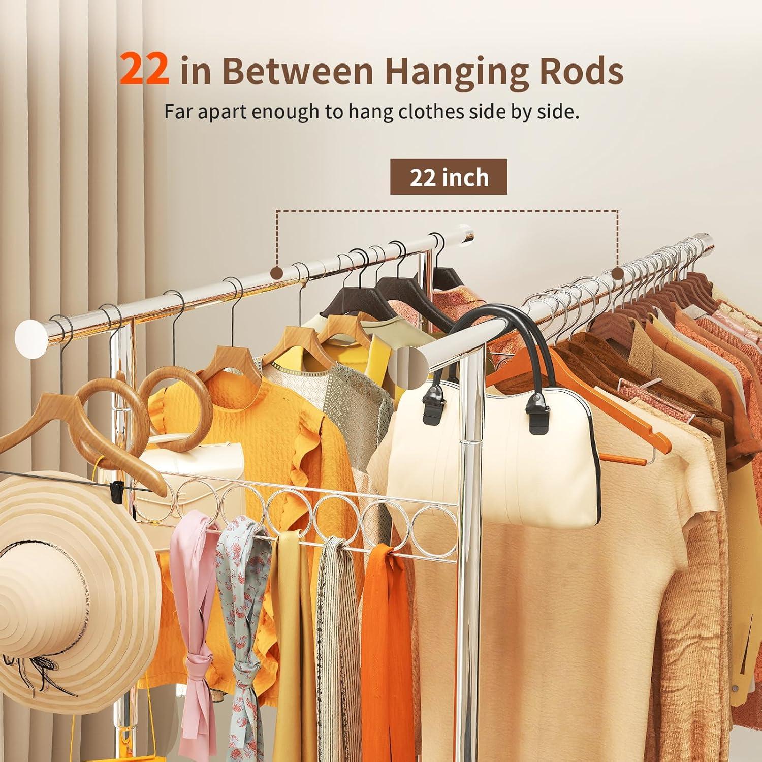 450 lbs Heavy Duty Clothing Garment Rack with Wheels