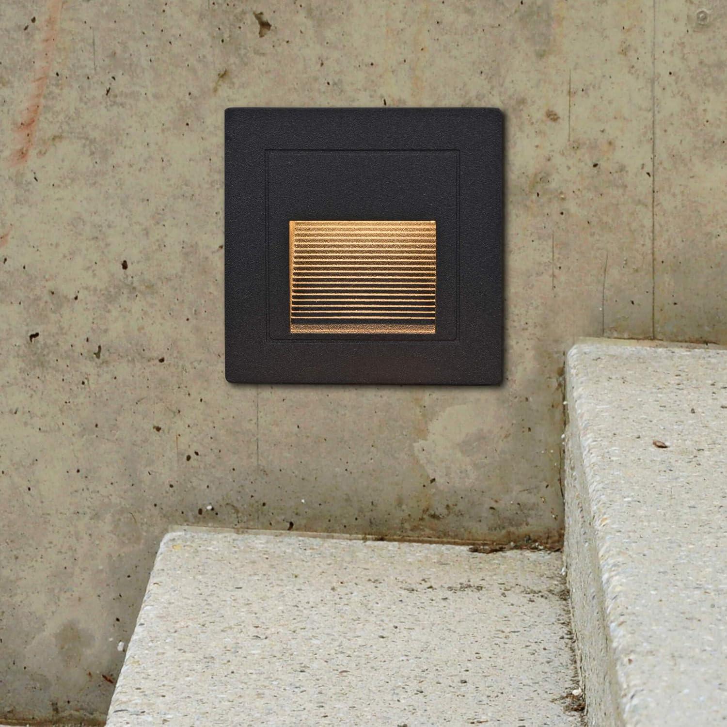 Matte Black Aluminum LED Outdoor Step Light