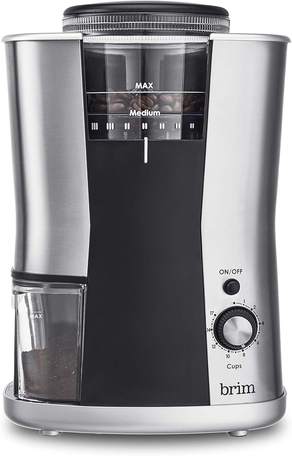 BRIM Conical Burr Coffee Grinder Stainless Steel Manual Durable Fire Resistant 6.4 Oz