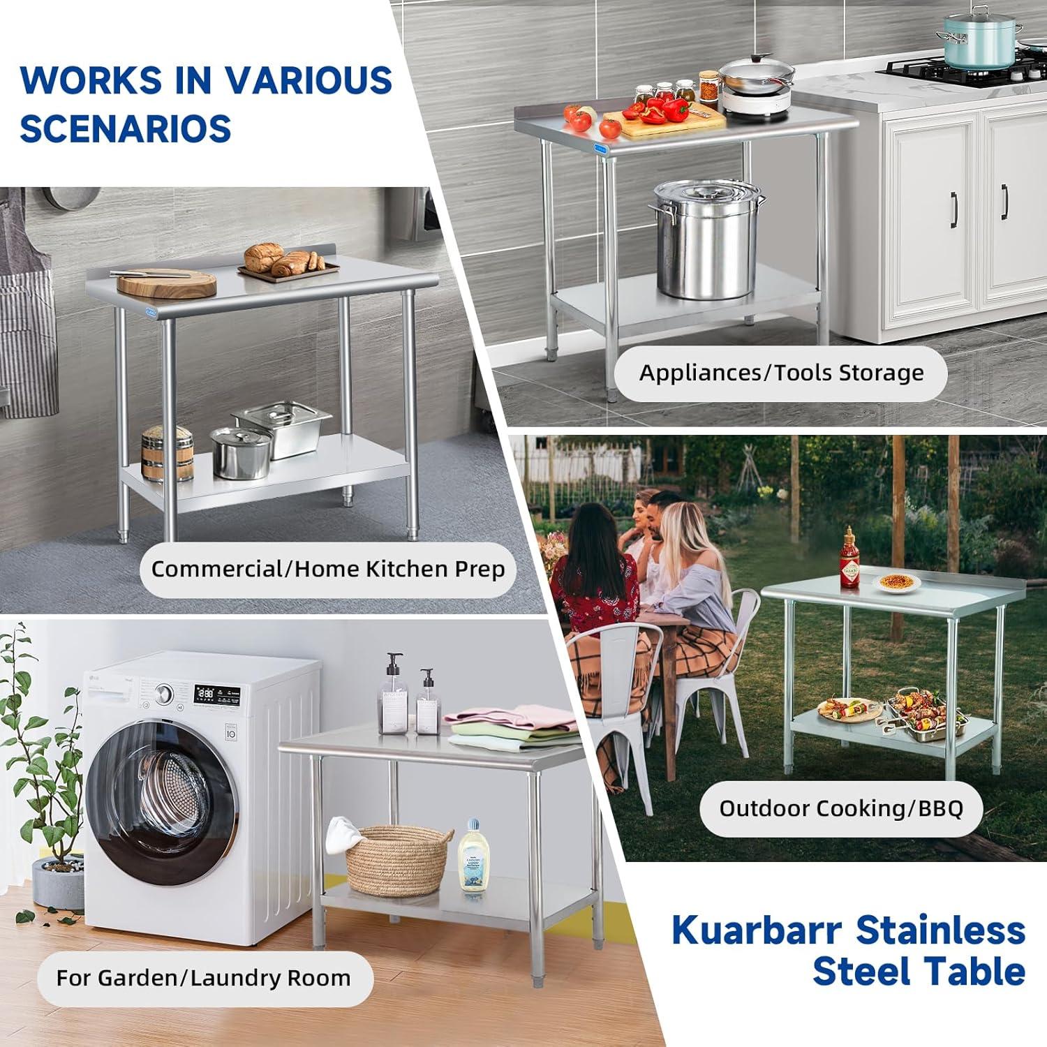 GRIDMANN NSF Stainless Steel Commercial Prep Table By GRIDMANN