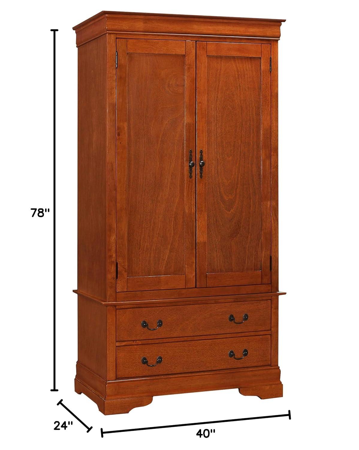 Glory Furniture Louis Phillipe Armario de 2 Cajones en Roble