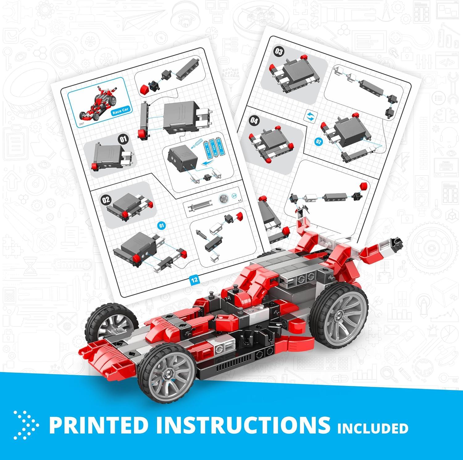 Engino- Inventor STEM Toys, Motorized Race Car Construction Toys for Kids 9+