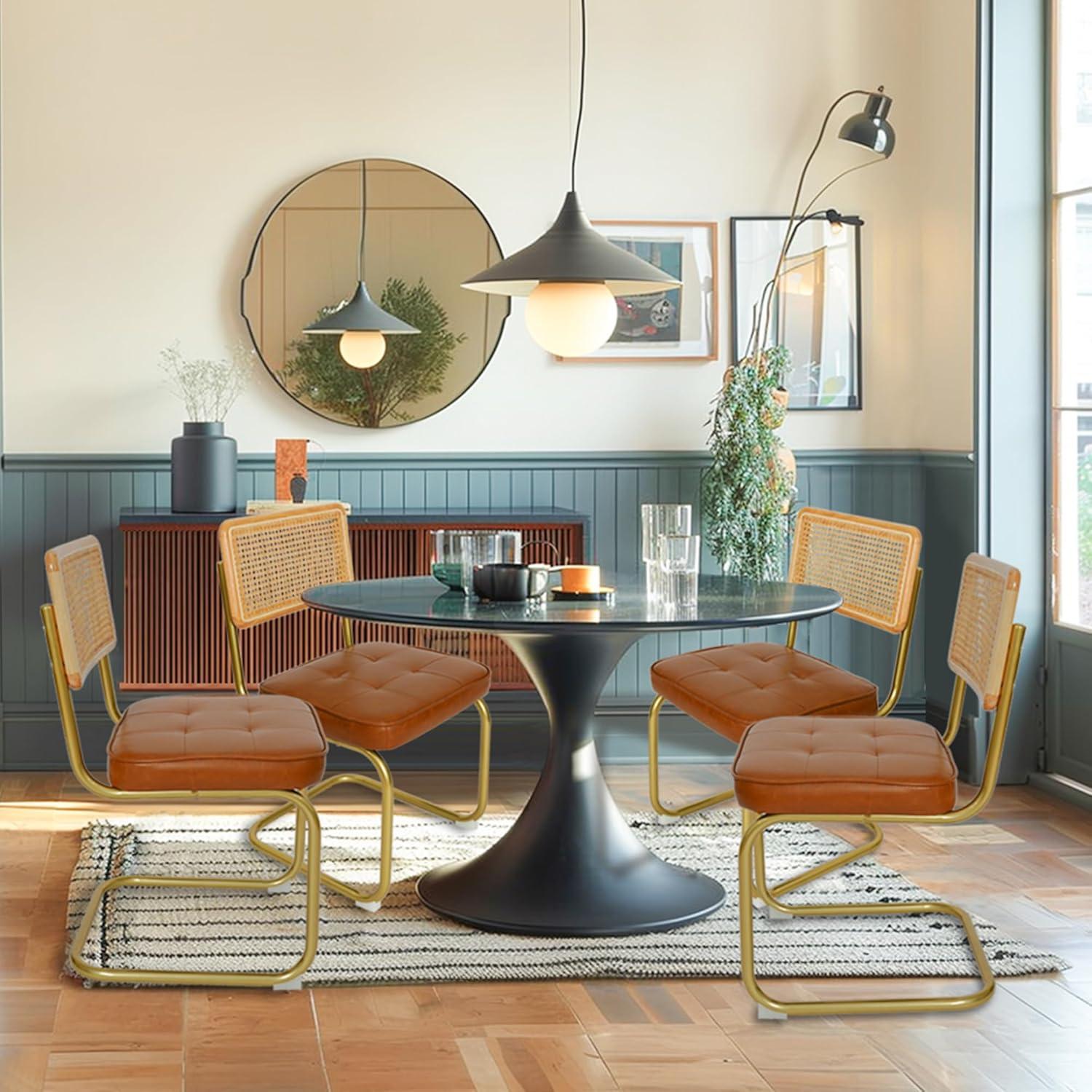 Leather Dining Amazon Set Of Dining Chairs Modern Faux Leather