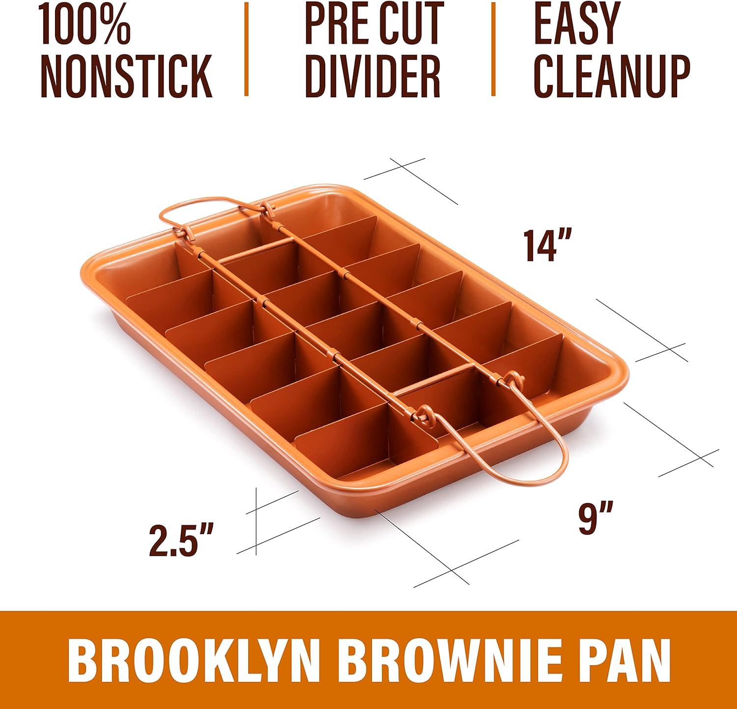 Anadea 2 In 1 Cake Pan + Brownie Baking Tray With 24 Pre-Cut Molds, Non-Toxic Oven/Dishwasher Safe