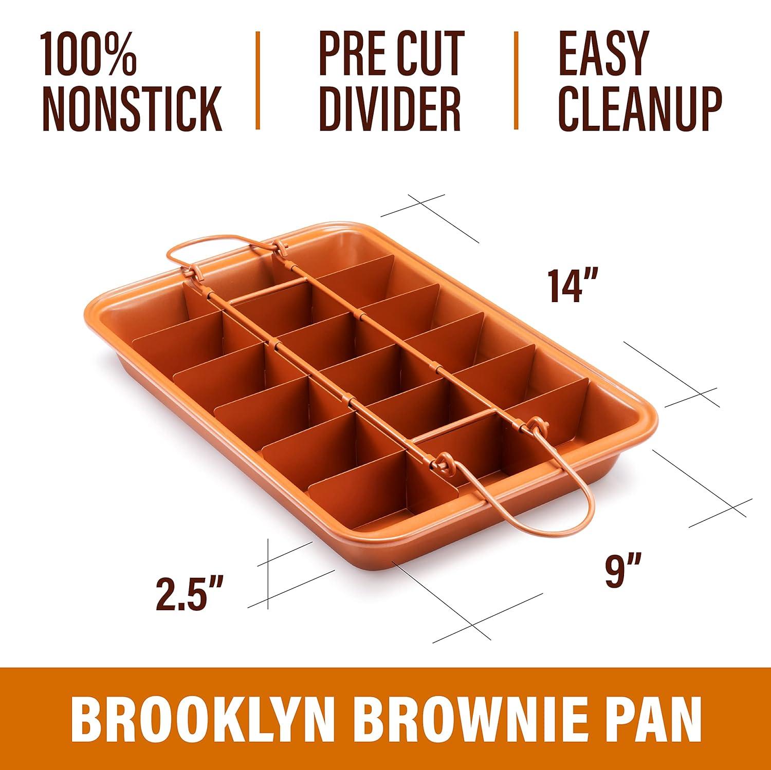 Anadea 2 In 1 Cake Pan + Brownie Baking Tray With 24 Pre-Cut Molds, Non-Toxic Oven/Dishwasher Safe