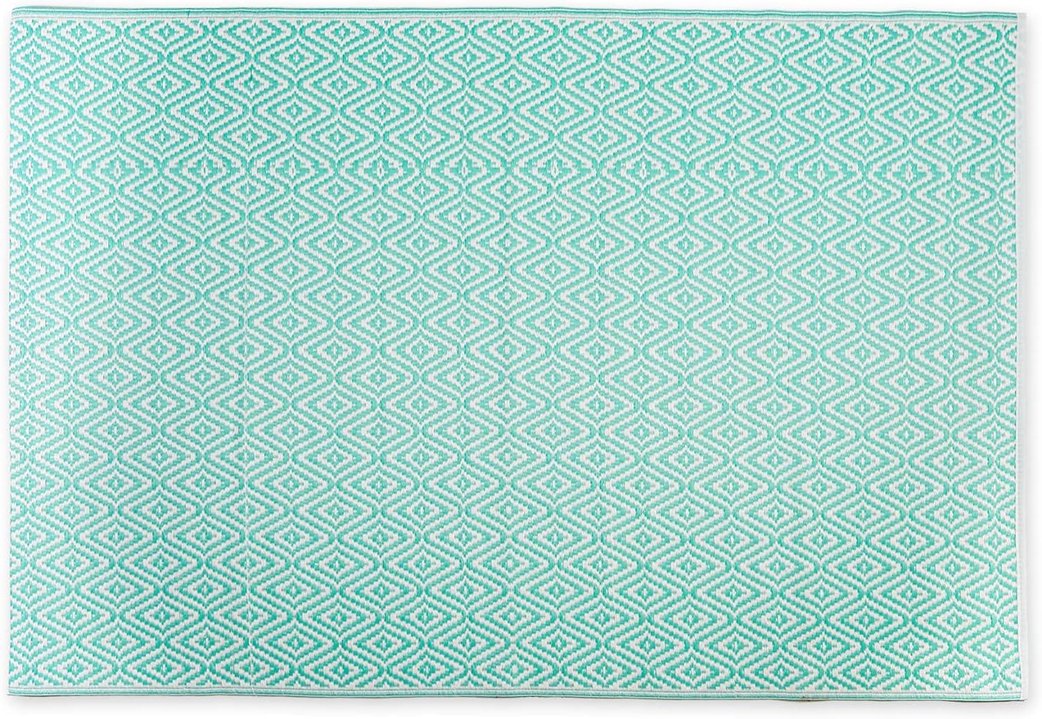 Aqua Diamond Reversible Synthetic Rug 4' x 6'