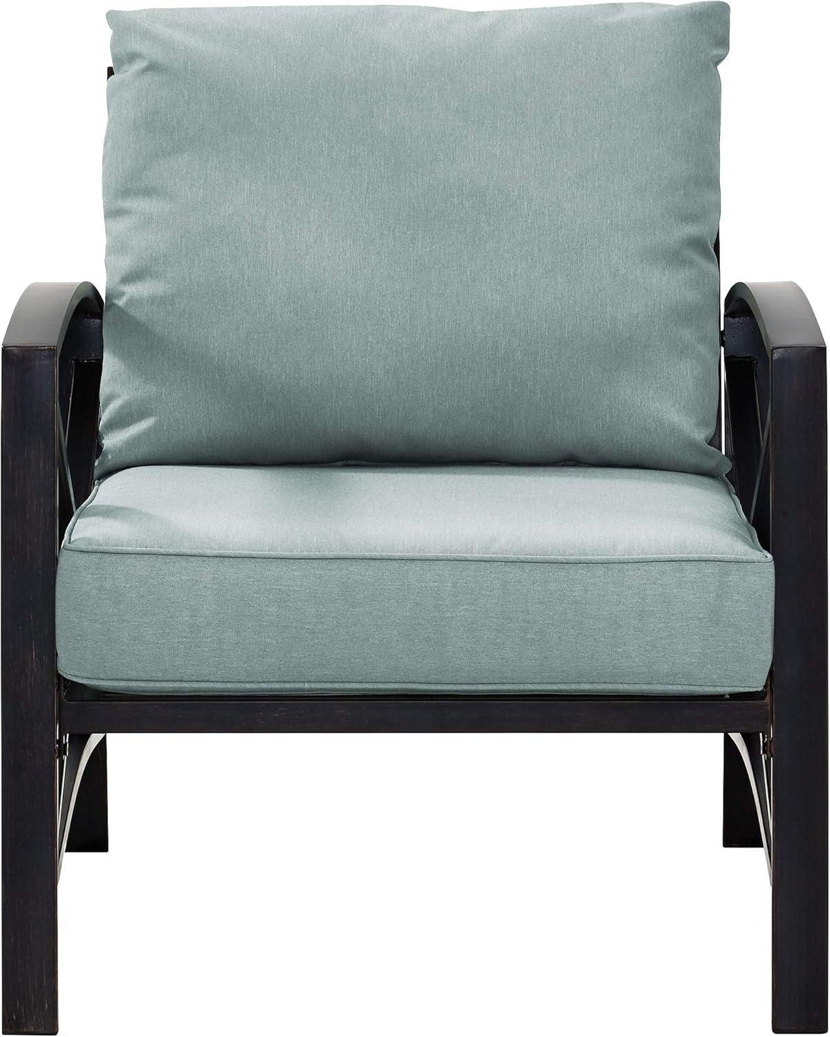 Kaplan Outdoor Arm Chair Mist - Crosley: Steel Frame, Weather-Resistant Patio Furniture with Cushions
