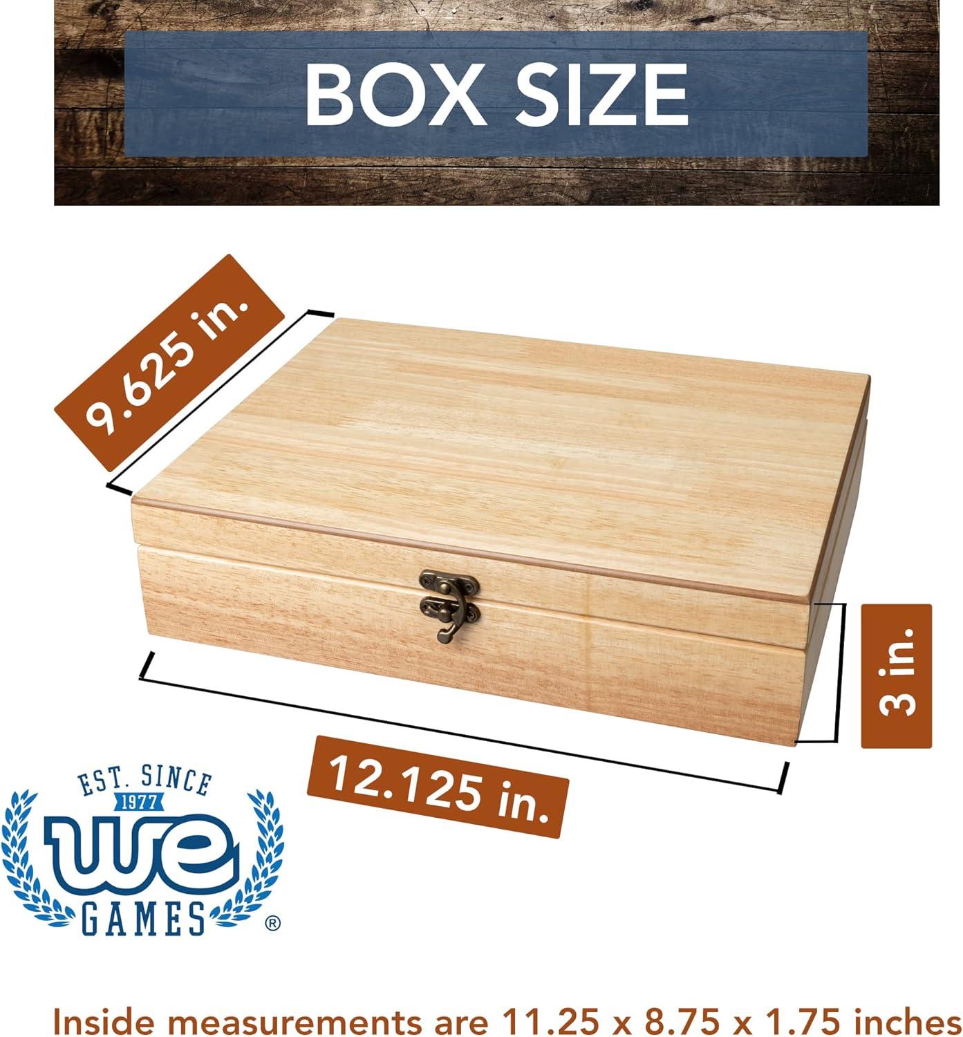 WE Games Wooden Keepsake Stash Box, Decorative Memory or Storage Box