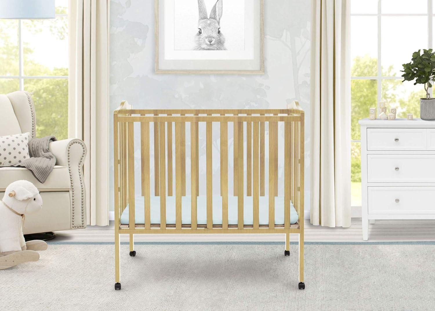 Delta Children Folding Mini Portable Crib with Mattress