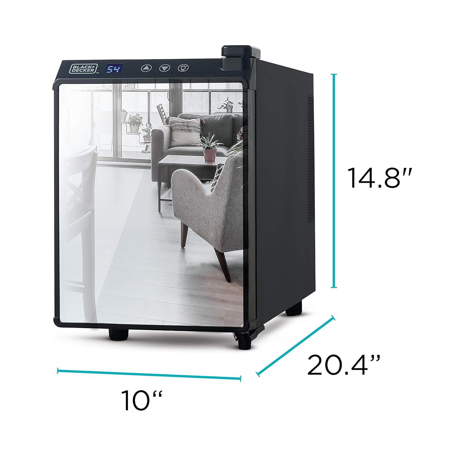 BLACK+DECKER BD6 Series BLACK+DECKER 6 Bottle Wine Cellar,  Mirror Door- Black