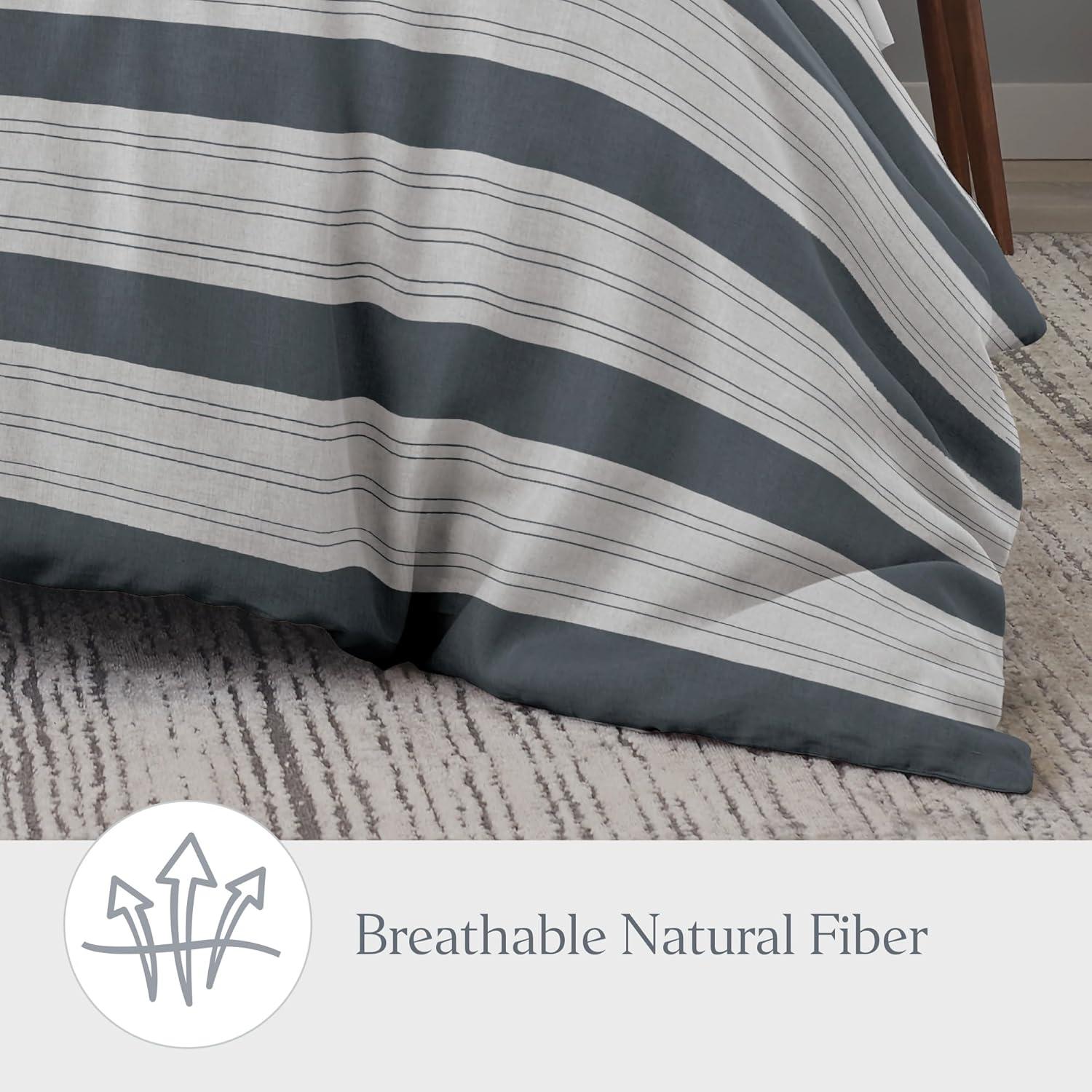 Ella Jayne Home French Linen Cotton Striped Duvet Cover Set