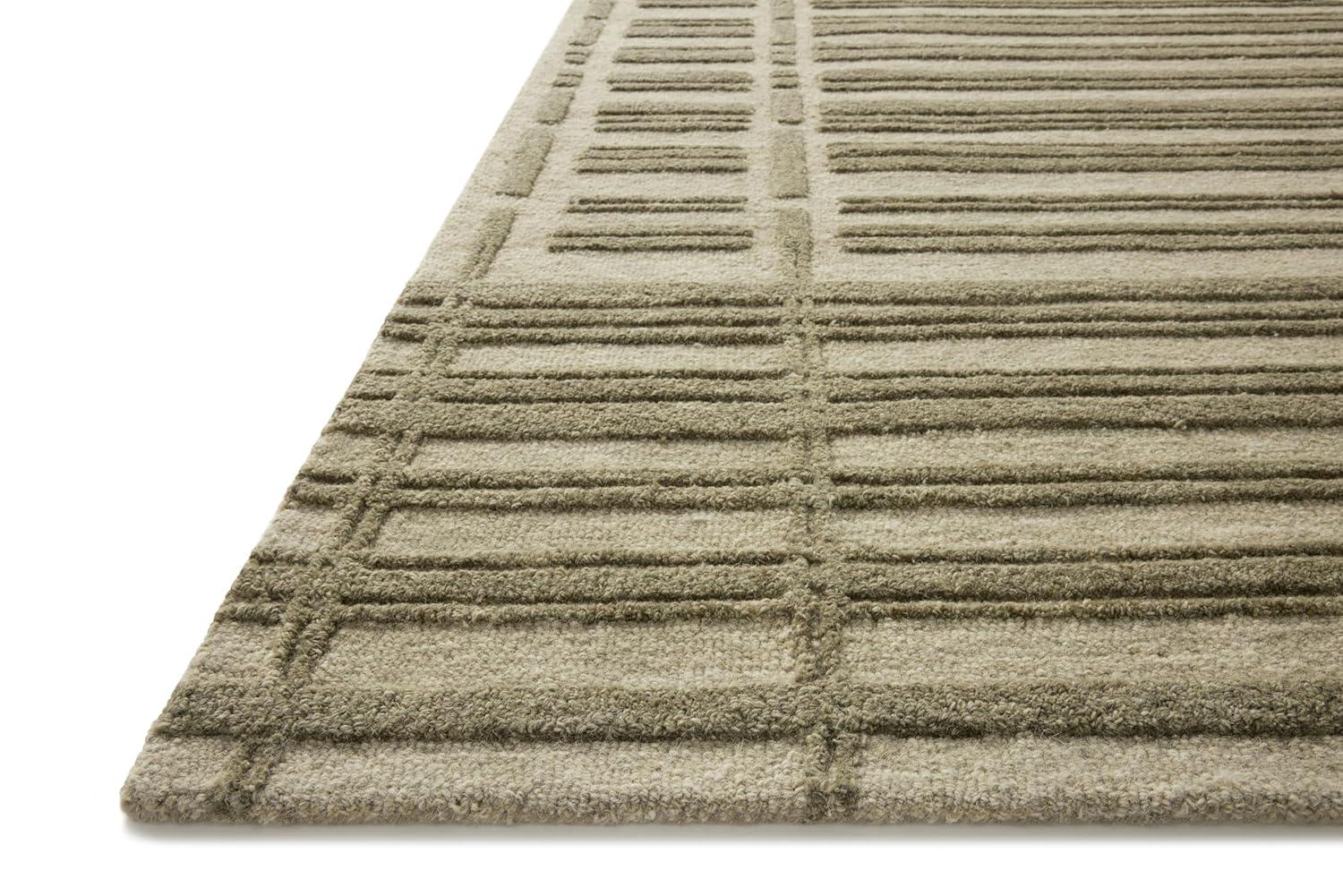 Bradley II Hand-Tufted Wool Rug by Chris Loves Julia x Loloi - Sage and Olive / 3'6" x 5'6"