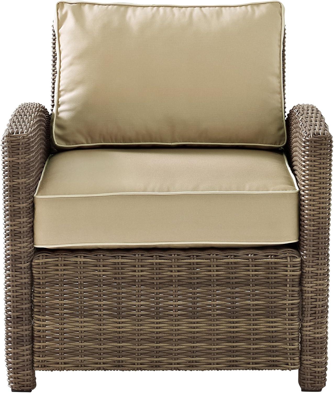 Bradenton Sand Wicker Outdoor Armchair with Cushion