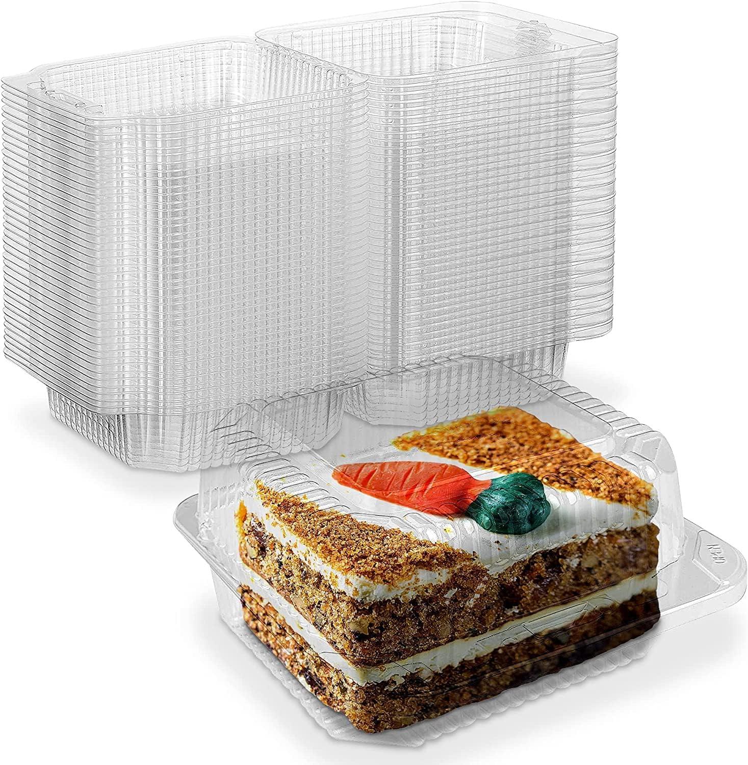 MT Products Clear Square Plastic Containers 5.25 x 5.26" x 3.2" - Pack of 40