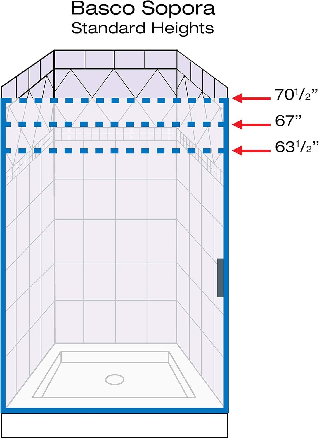 Silver Framed Pivot Shower Door with Rain Glass