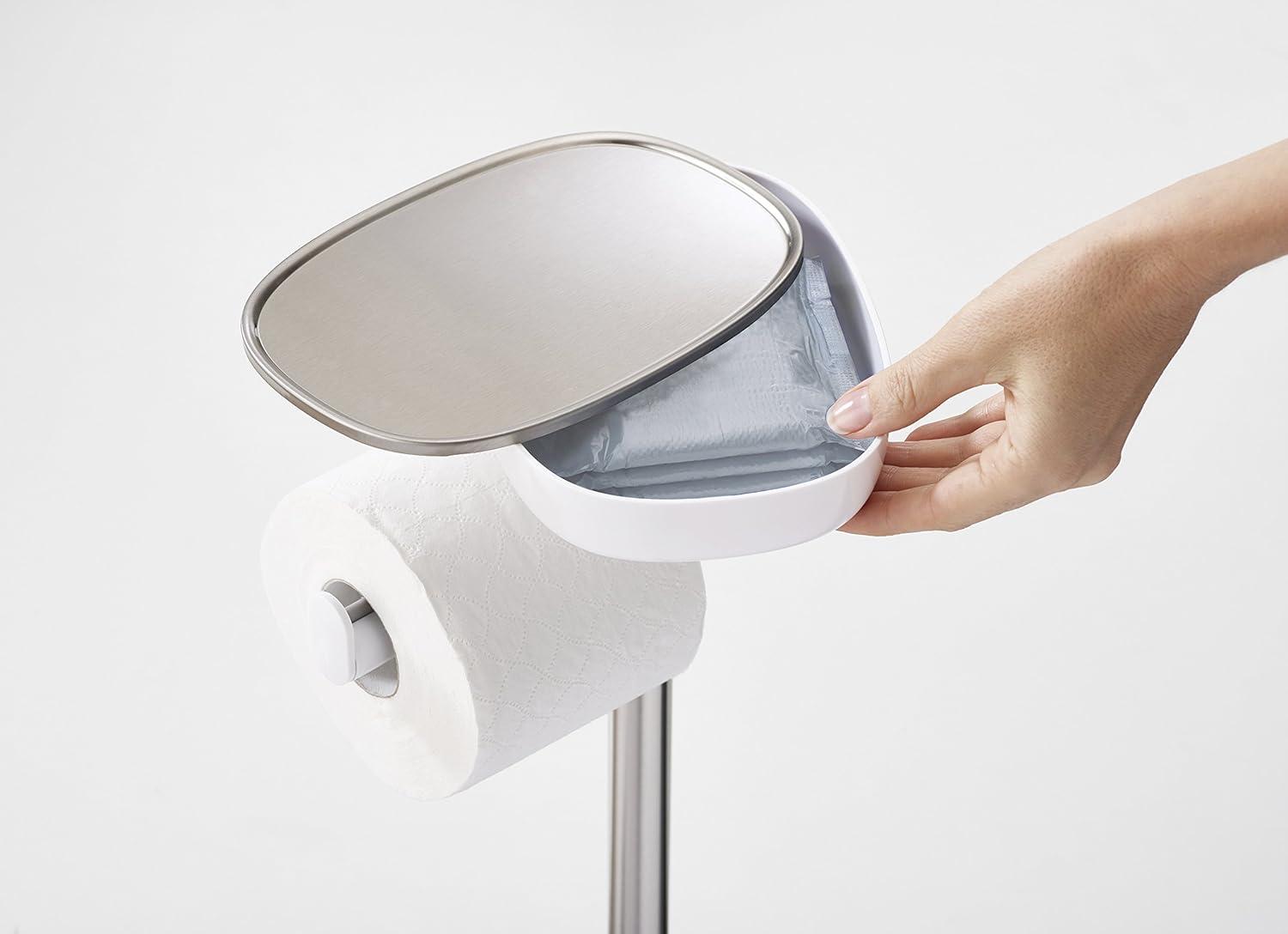 Joseph Joseph EasyStore Plus Free Standing Toilet Paper Holder with Flex Steel Toilet Brush