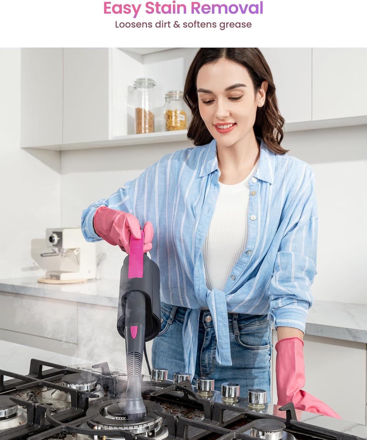 schenley SLFCSM064 Steam Mop and Detachable Handheld Steamer with 7-in-1 Accessories and Washable Microfiber Pads