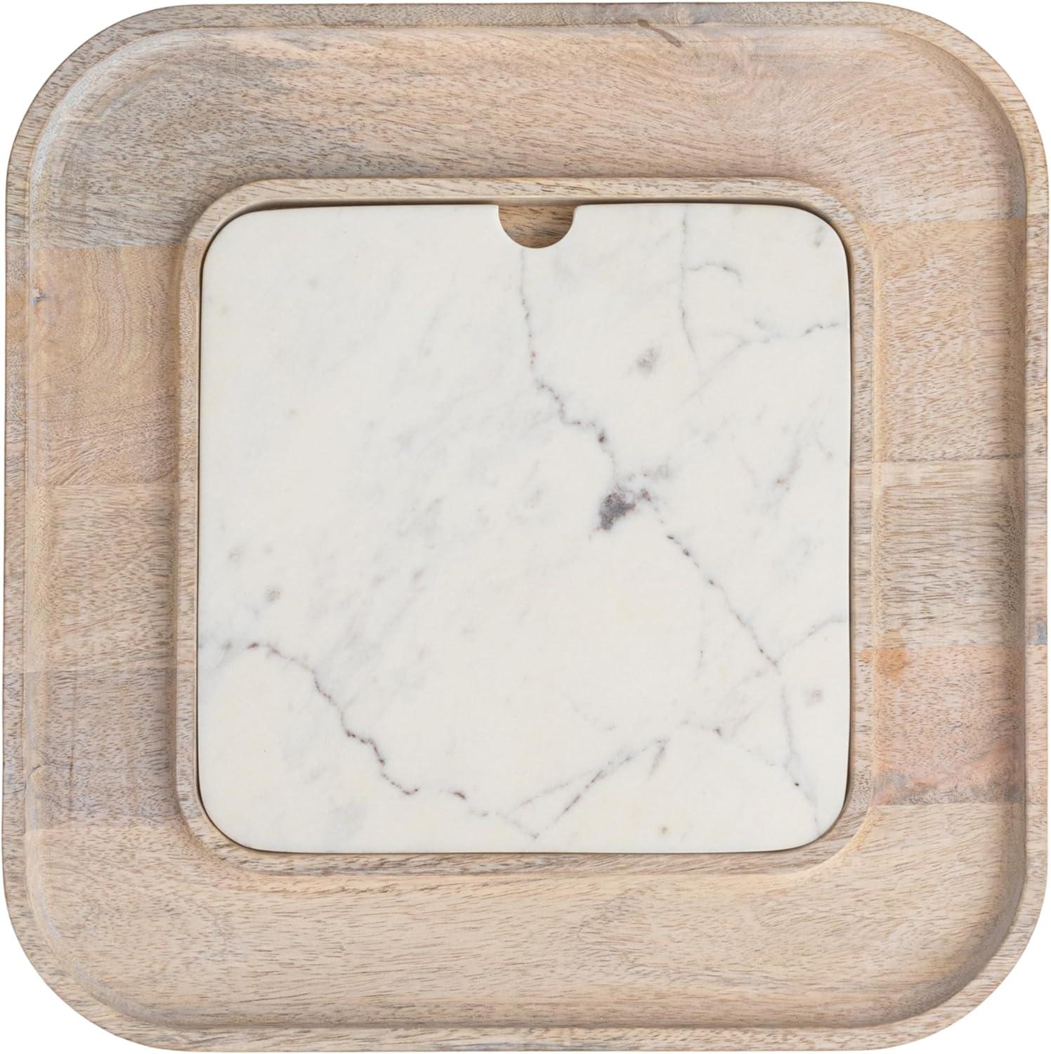 Marble And Wood Cutting Board On A Dish