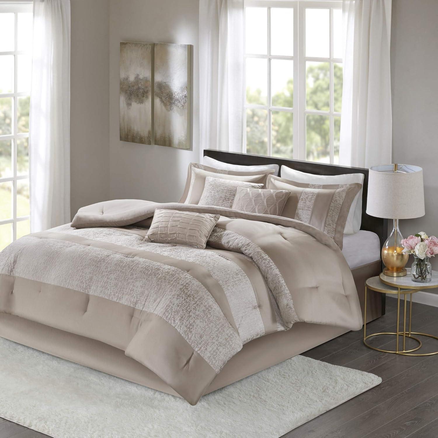 Madison Park Ava 7 Piece Chenille Jacquard Comforter Set