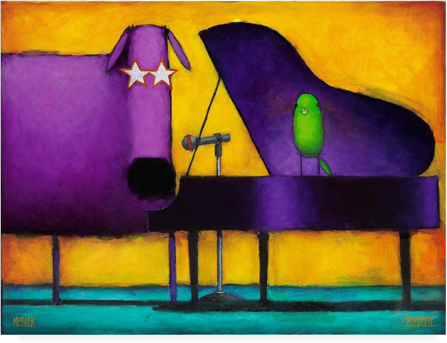 Trademark Fine Art 'Piano Glam Dog' Canvas Art by Daniel Patrick Kessler