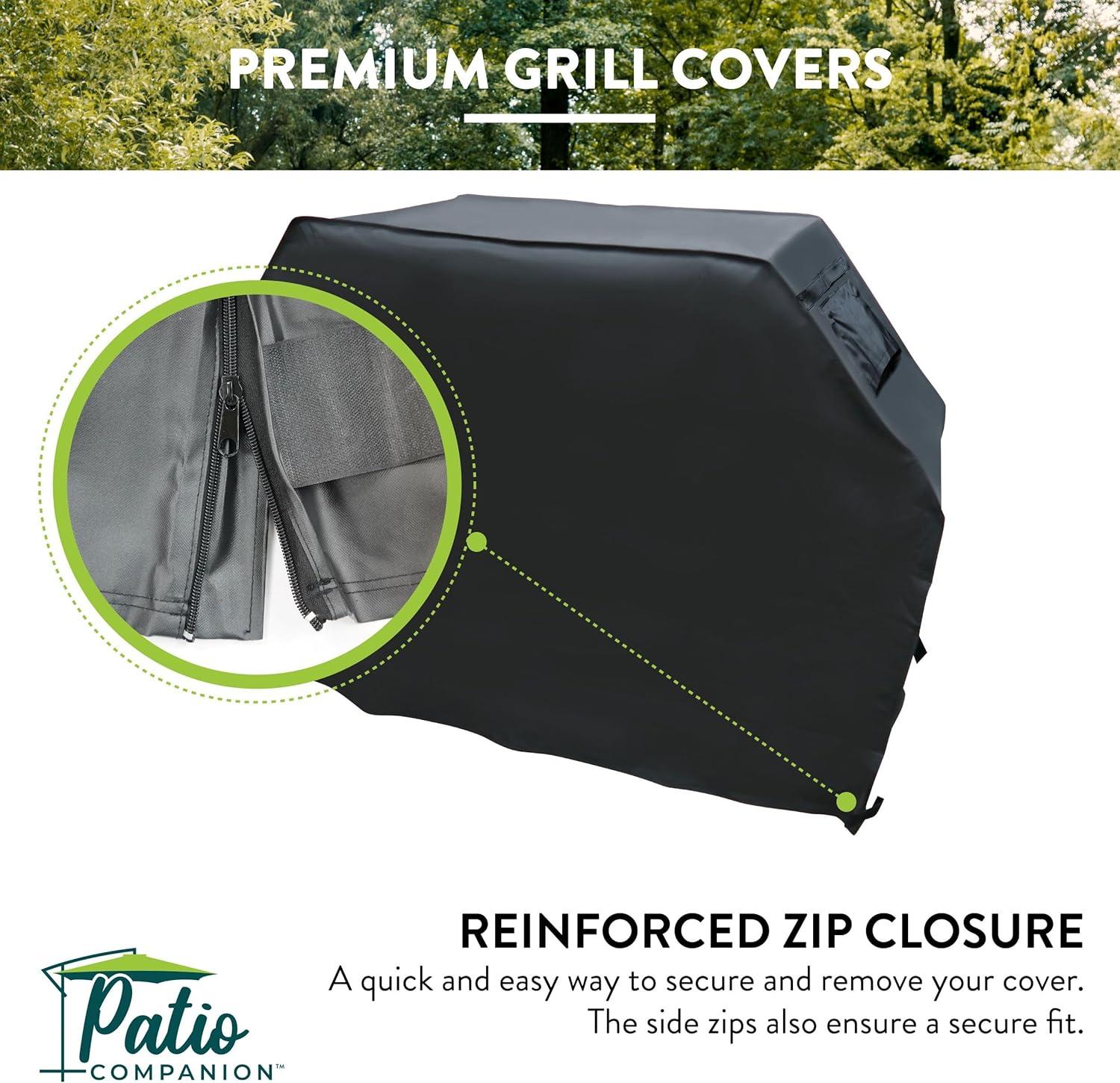 Patio Companion Premium, 72″ BBQ Grill Cover, 10 Year Warranty, Heavy-Grade UV Blocking Material, Waterproof and Weather Resistant, Gas Grill Cover