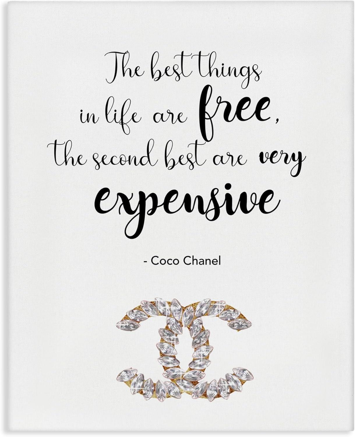 Coco Chanel Quote Abstract Canvas Wall Art