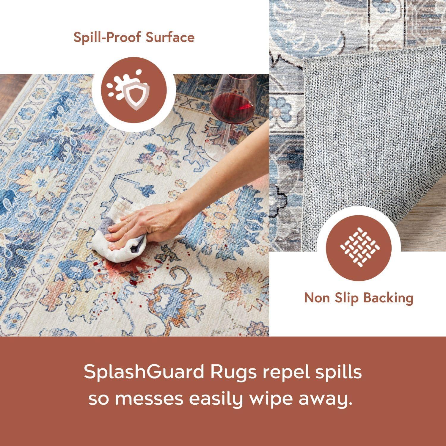 Nuloom Sia SplashGuard Vintage Floral Machine Washable Area Rug, 2' x 3', Sia Beige