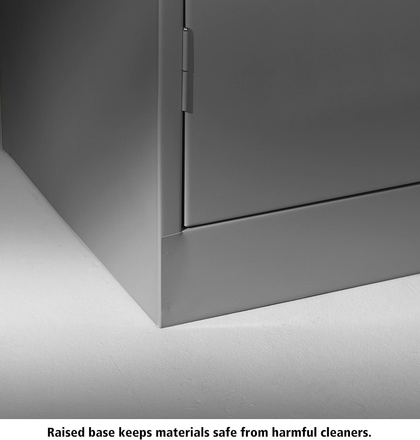 Tennsco Full-Height Standard Storage Cabinet 36" x 18" x 72" - 2 x Door(s) - Security Lock, Welded, Reinforced, Hinged Door - Light Gray - Chrome - Recycled