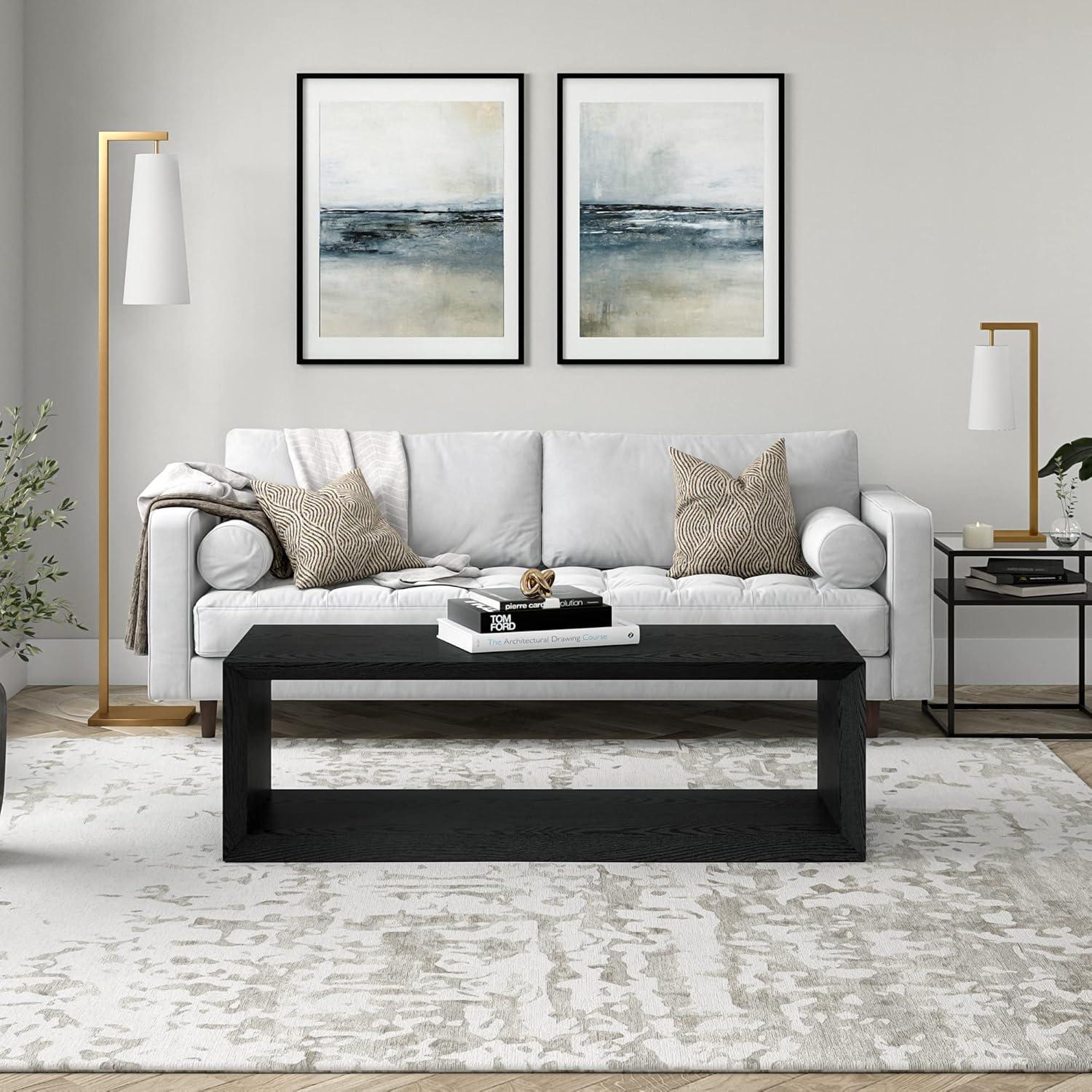 Foxtrot Faux Wood Coffee Table With Shelf