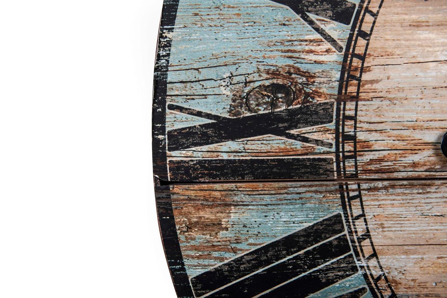 Woven Paths 29" Oval Turquoise Wood Wall Clock