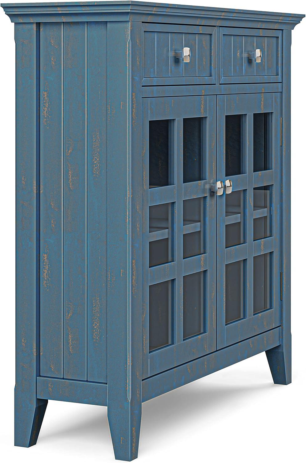 Acadian WOOD 36" WD Entryway Hallway Storage Cabinet in Distressed Coastal Blue