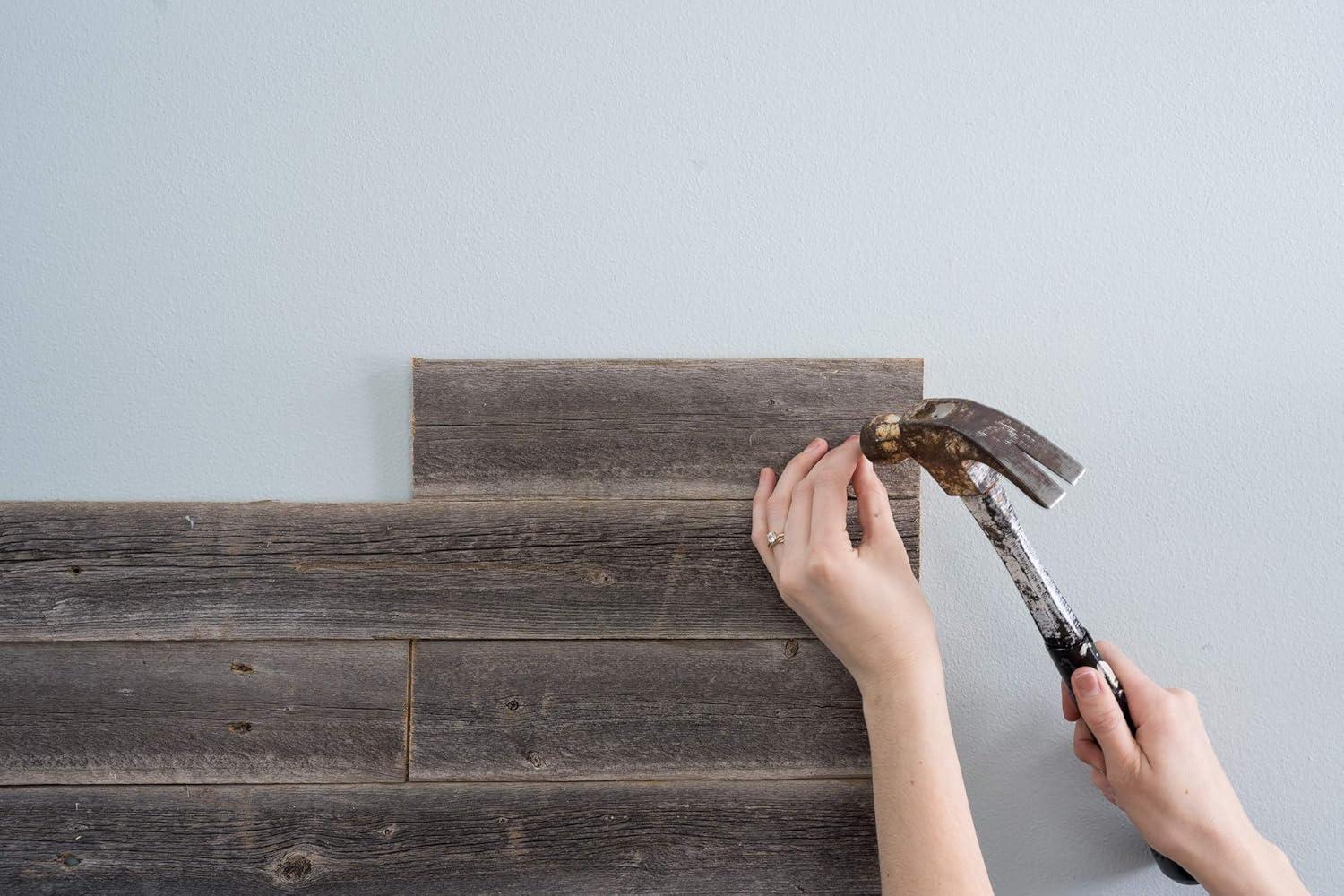 BarnwoodUSA Rustic Farmhouse 36" x 3" Weathered Gray Reclaimed Thin Split Wood Planks, Set of 6
