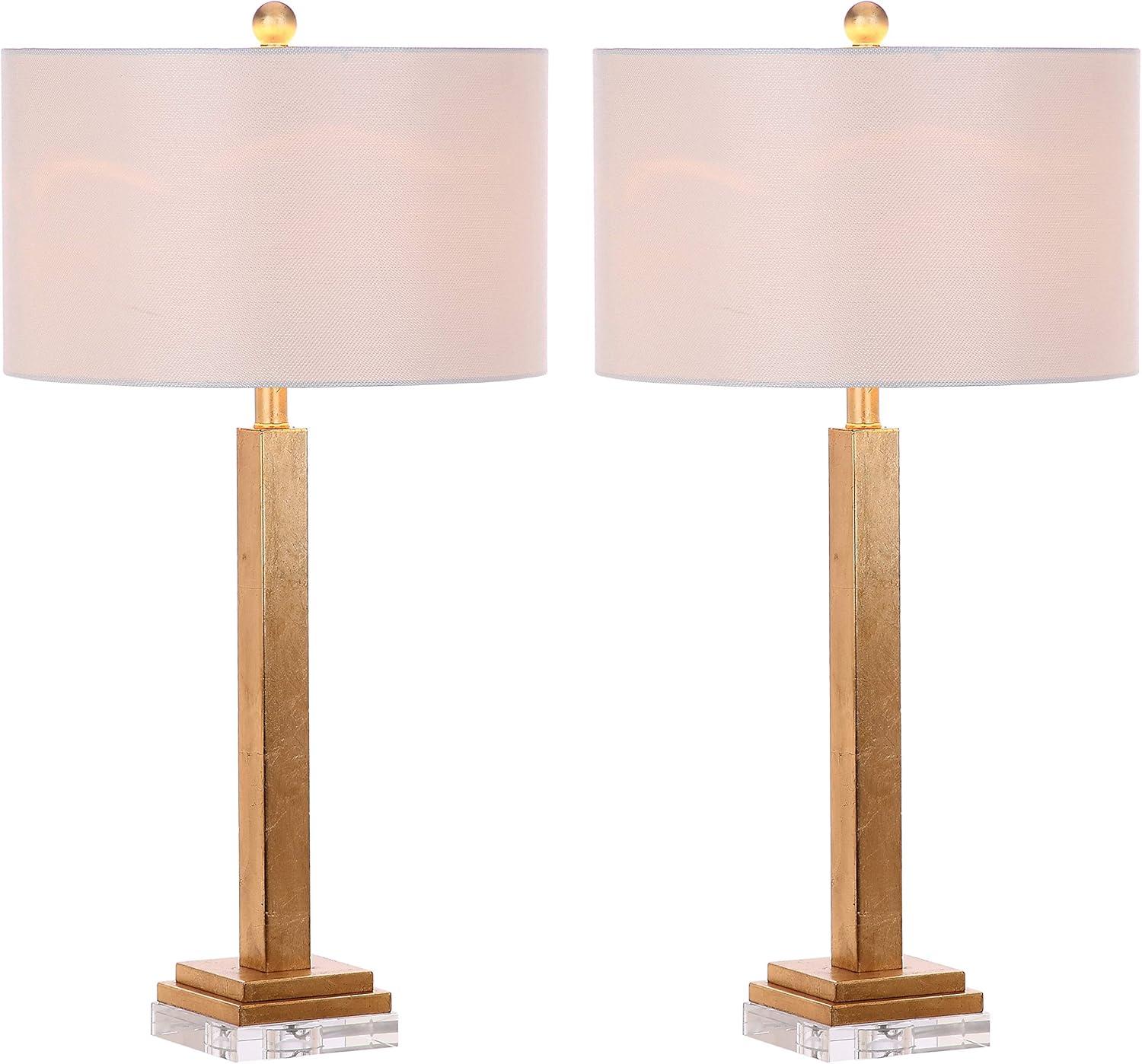 SAFAVIEH Perri 30 in. High Crystal Base Table Lamp, Gold, Set of 2