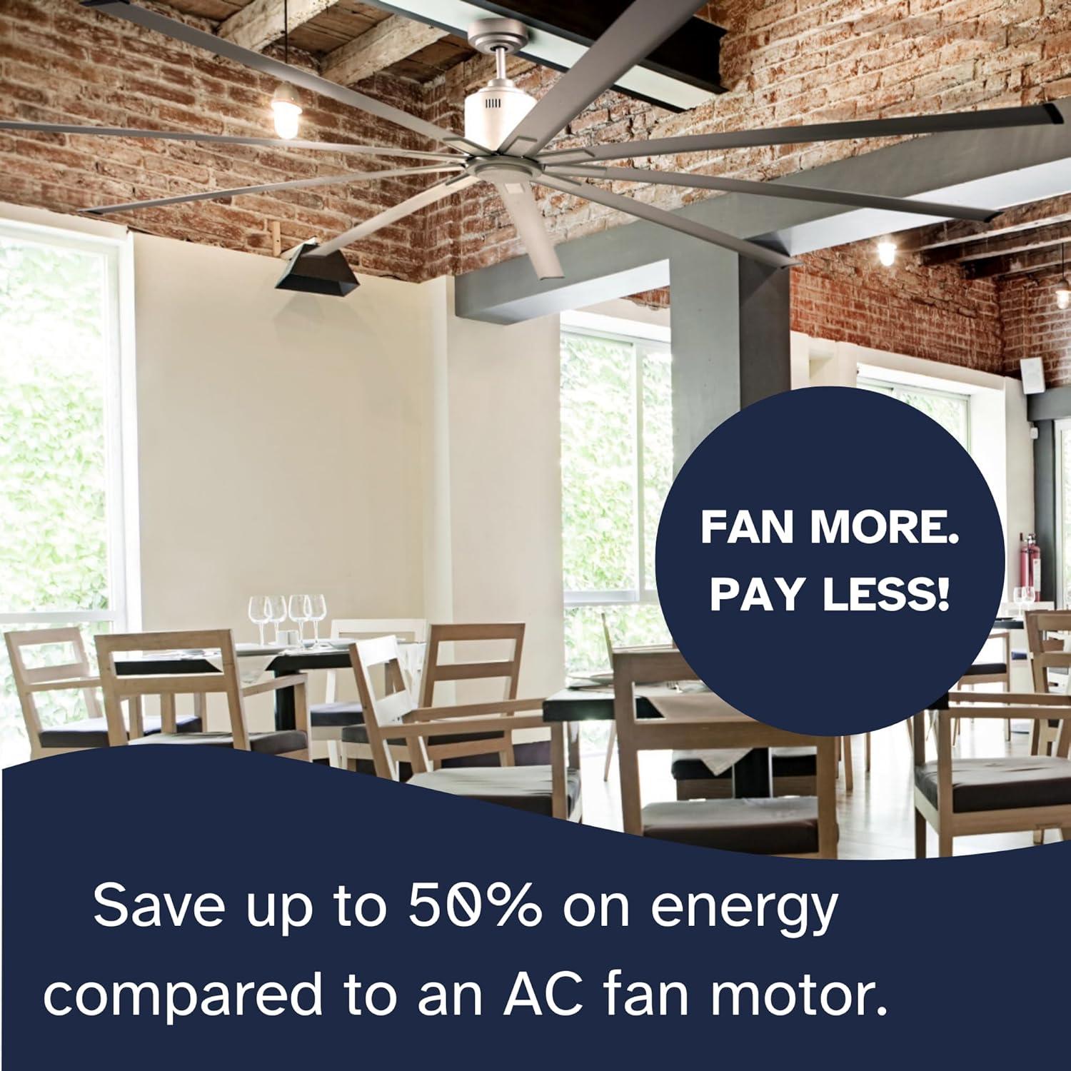 Maxx Air ICF96UPS 96" Industrial Ceiling Fan, High Powered High CFM Ceiling Fan w/ Remote
