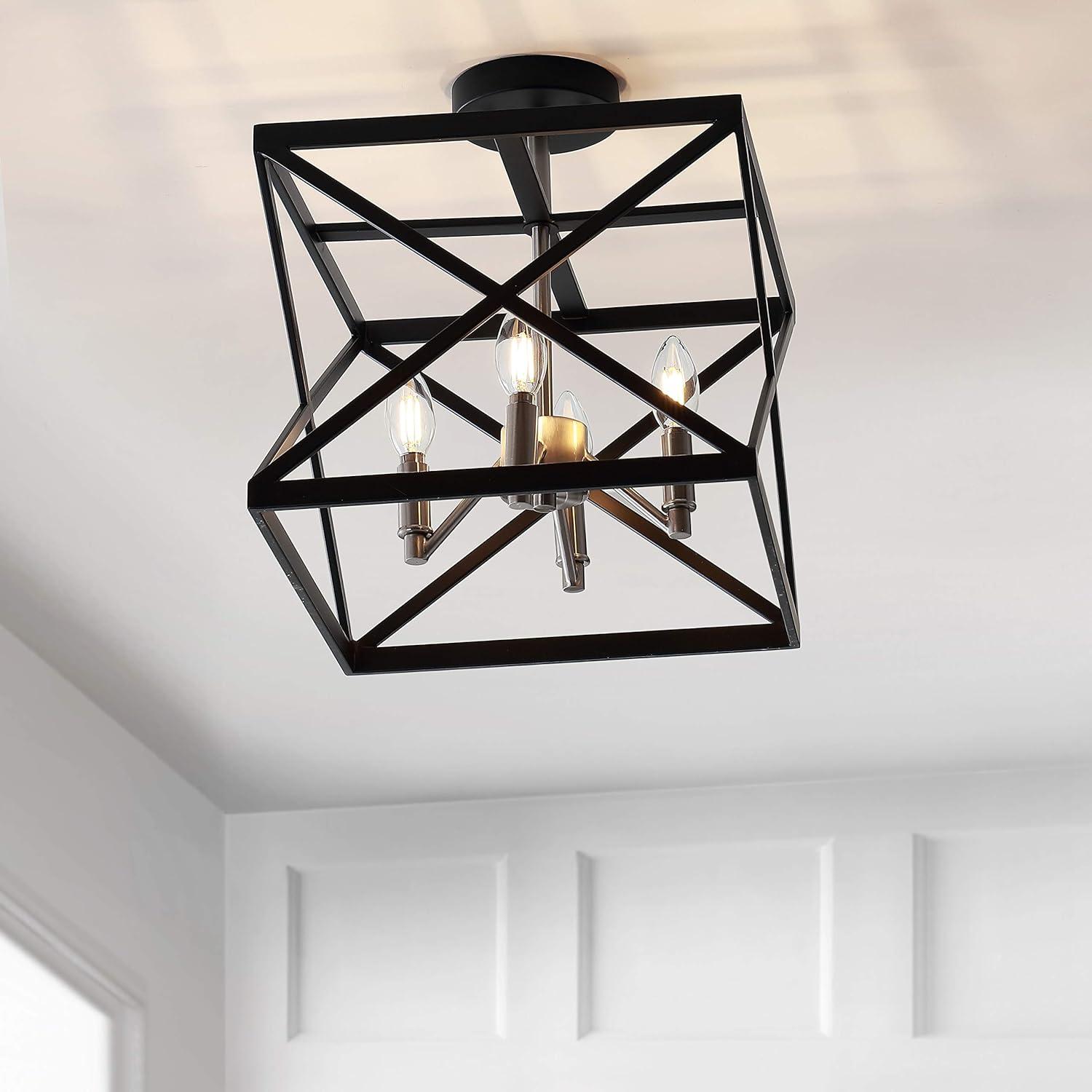 Matias 13'' Matte Black and Bronze LED Flush Mount Ceiling Light