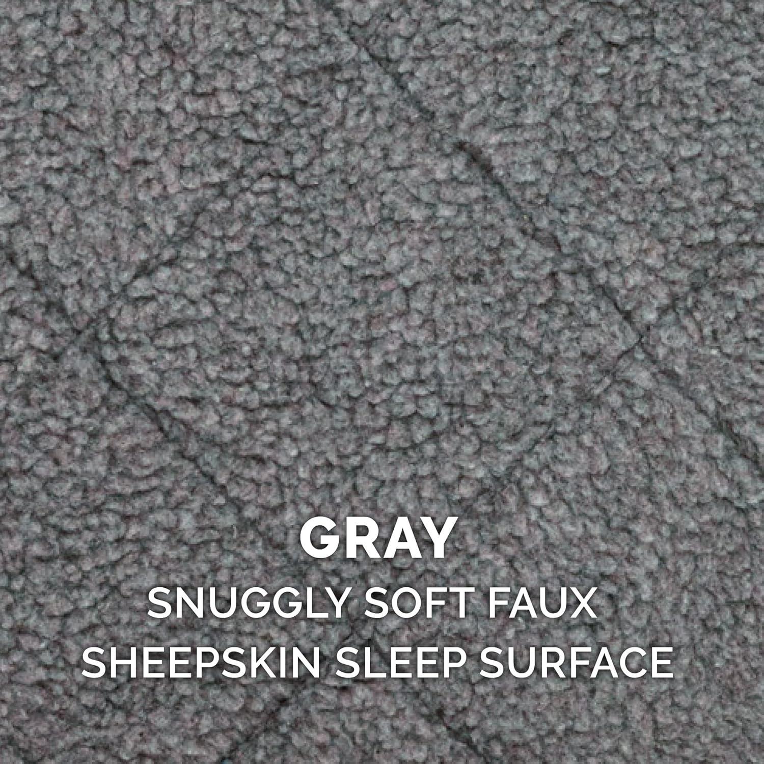 FurHaven Faux Lambswool Crate Bolster Pet Bed