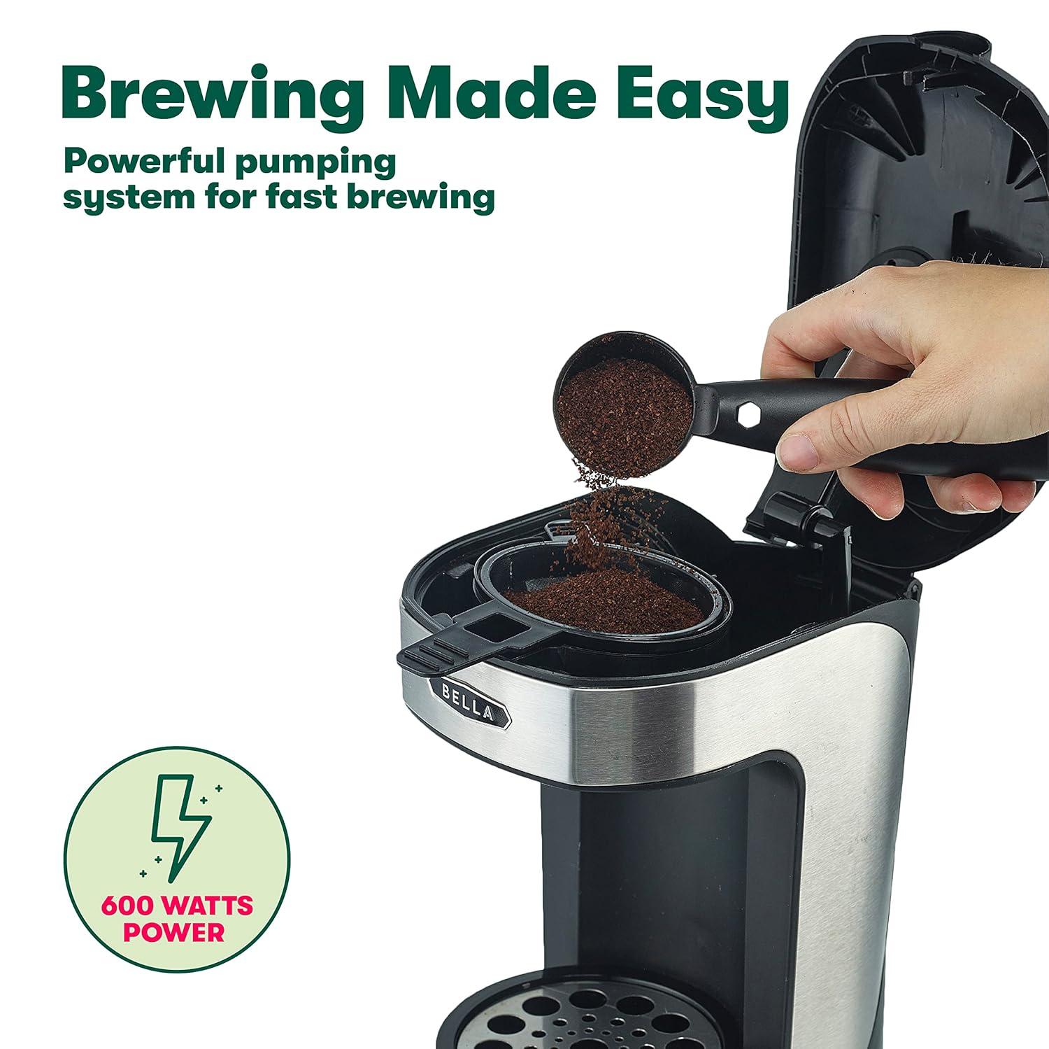BELLA Single Scoop Coffee Maker, Black