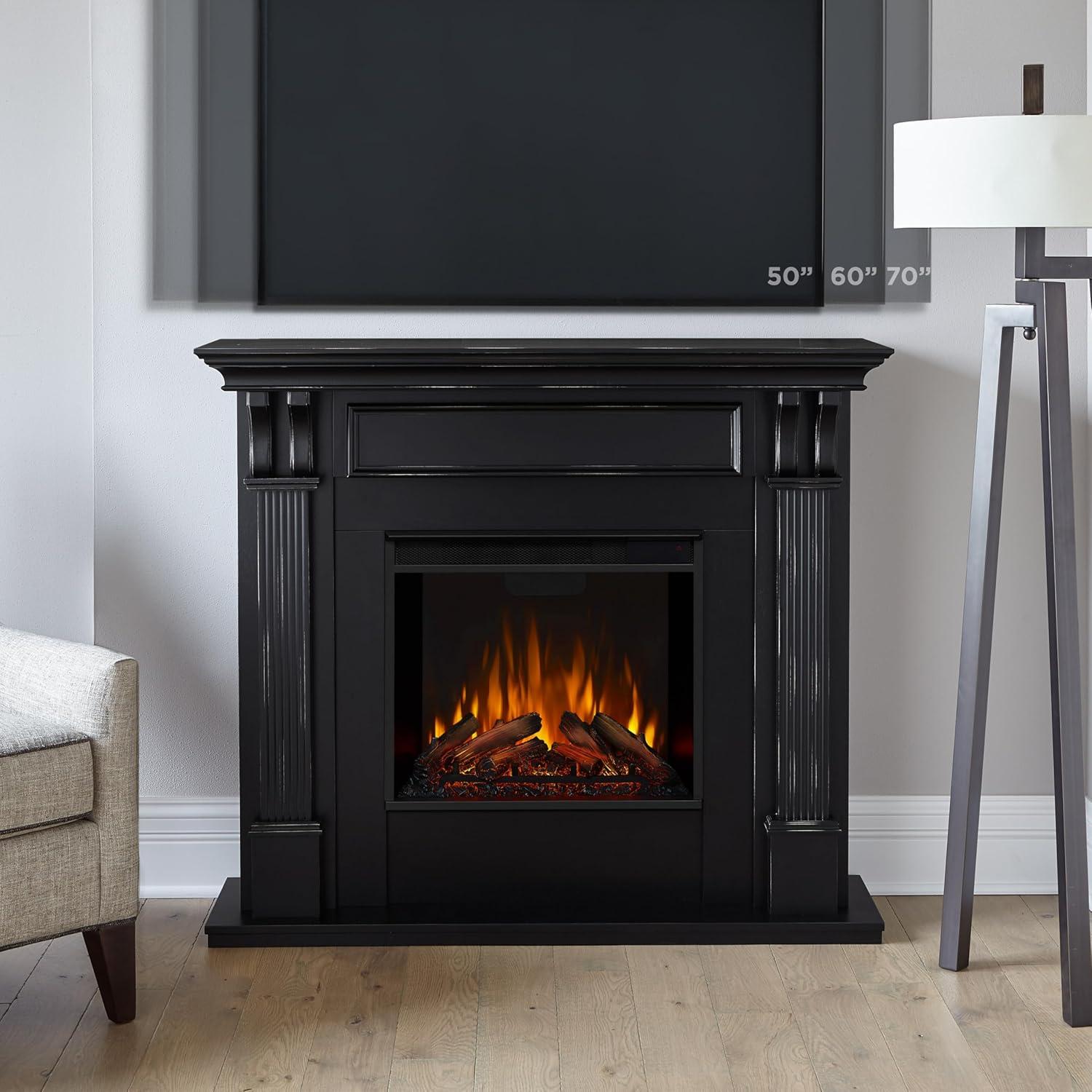 Ashley Blackwash 48" Electric Fireplace with Mantel