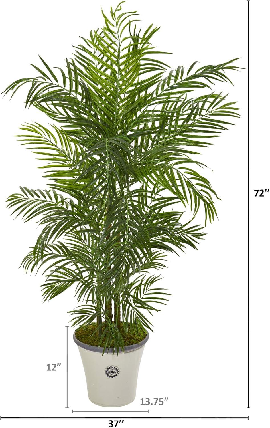 Nearly Natural 6’ Areca Palm Artificial Tree in Planter(Indoor/Outdoor)