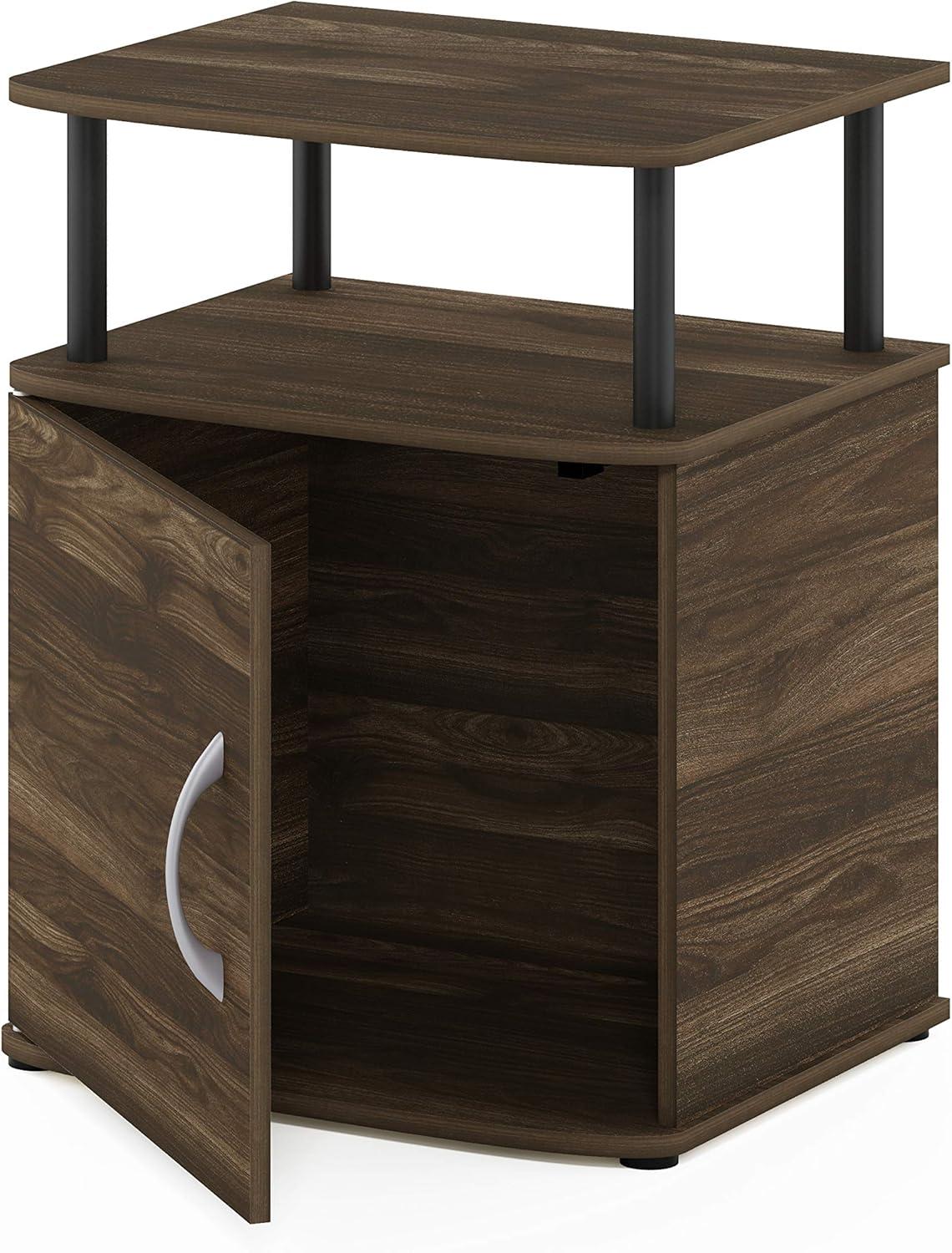 Furinno JAYA Utility Design End Table, Columbia Walnut/Black