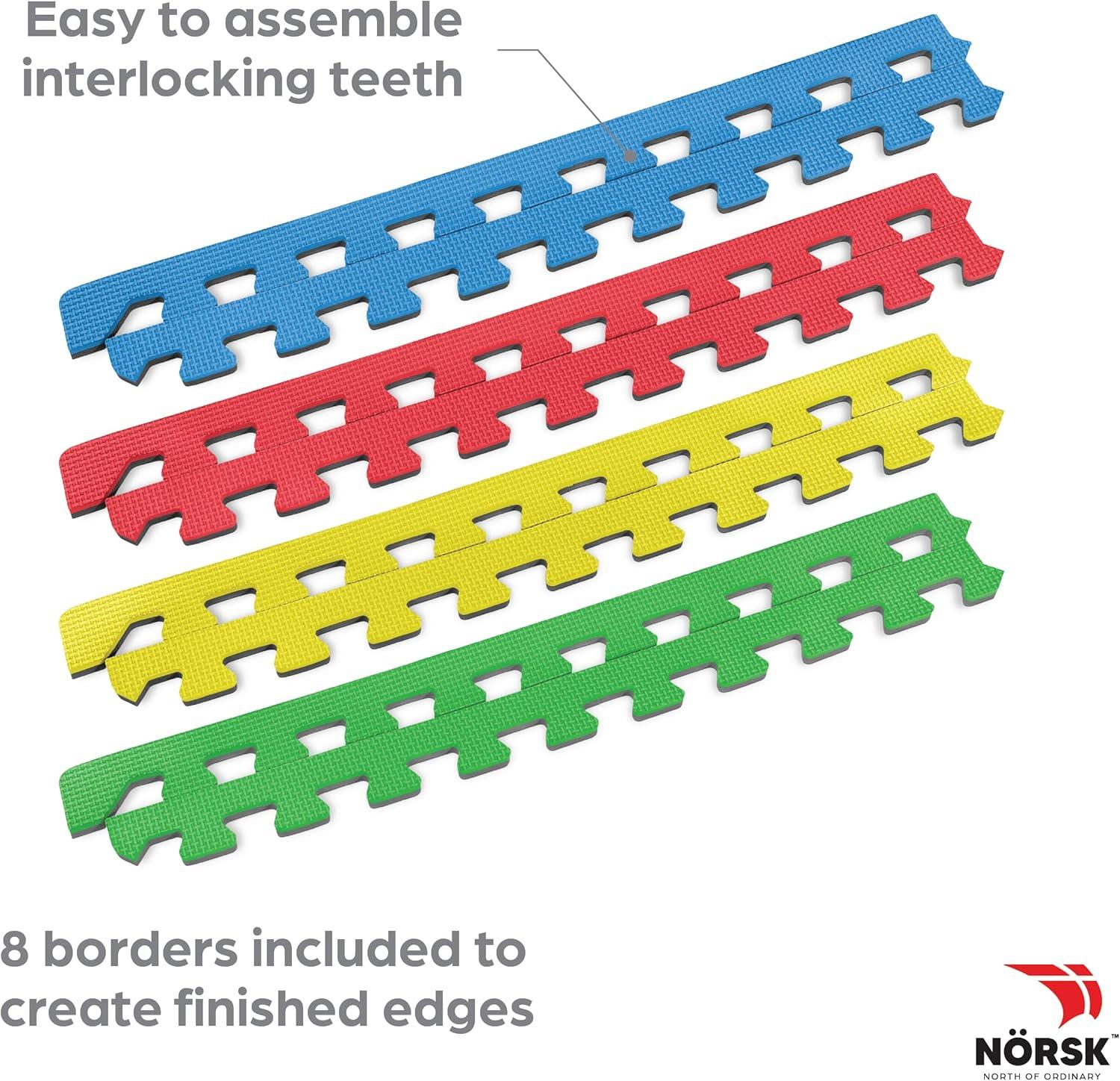 Multicolor-Gray 24 in. x 24 in. EVA Foam Multi-Purpose Reversible Interlocking Tiles (48 sq. ft. - 12 tiles)