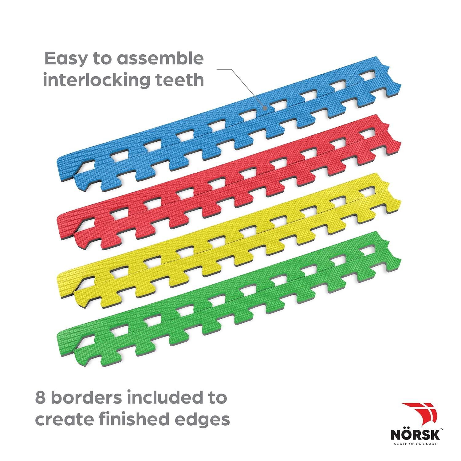 Multicolor-Gray 24 in. x 24 in. EVA Foam Multi-Purpose Reversible Interlocking Tiles (48 sq. ft. - 12 tiles)