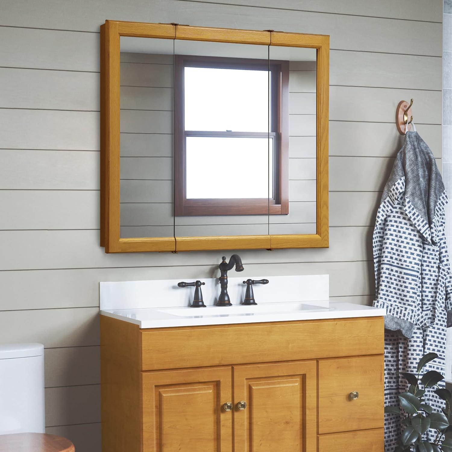 Claremont Wood Medicine Cabinet in Honey Oak 36-Inch