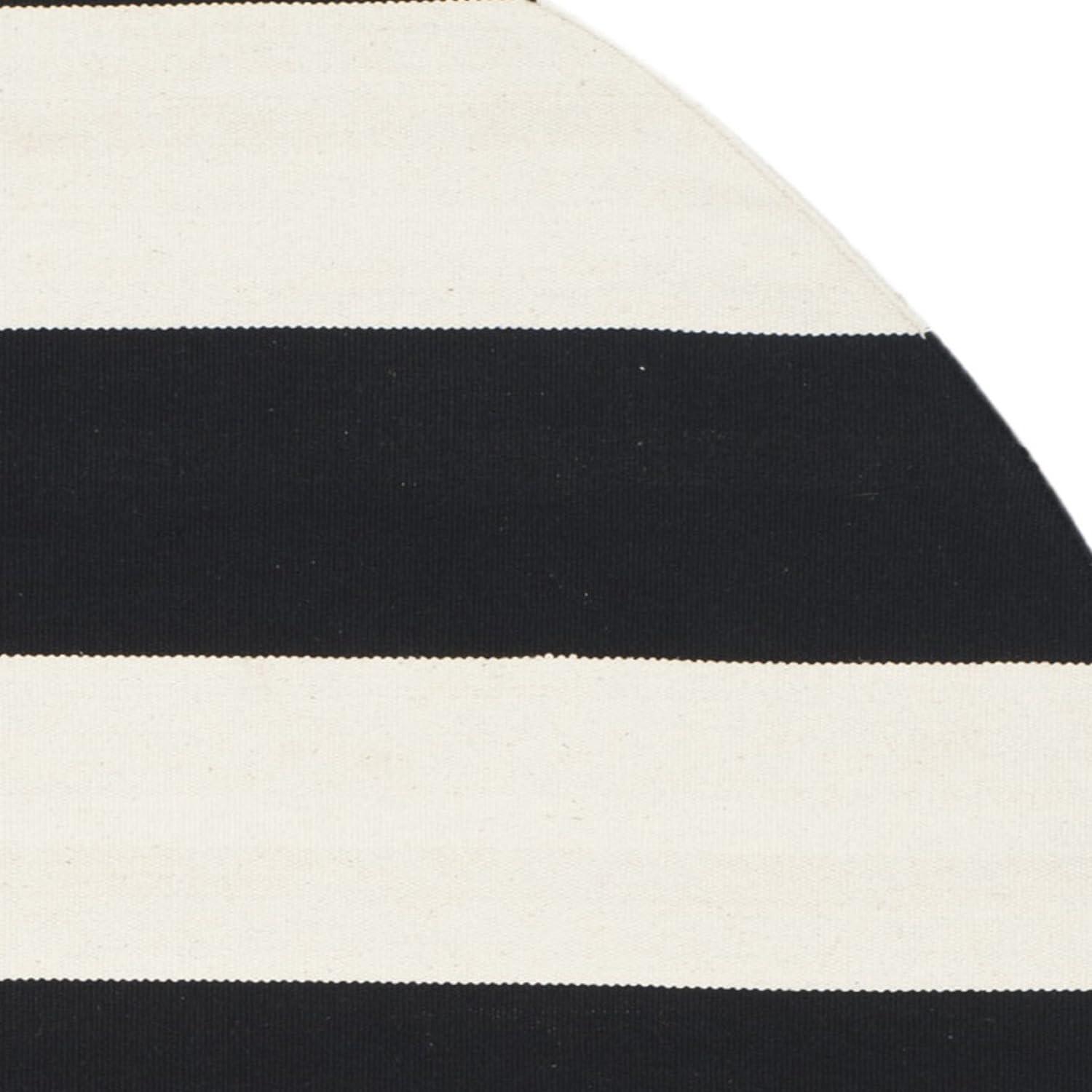 Montauk MTK712 Hand Woven Indoor Area Rug - Black/Ivory - 8' Round - Safavieh.