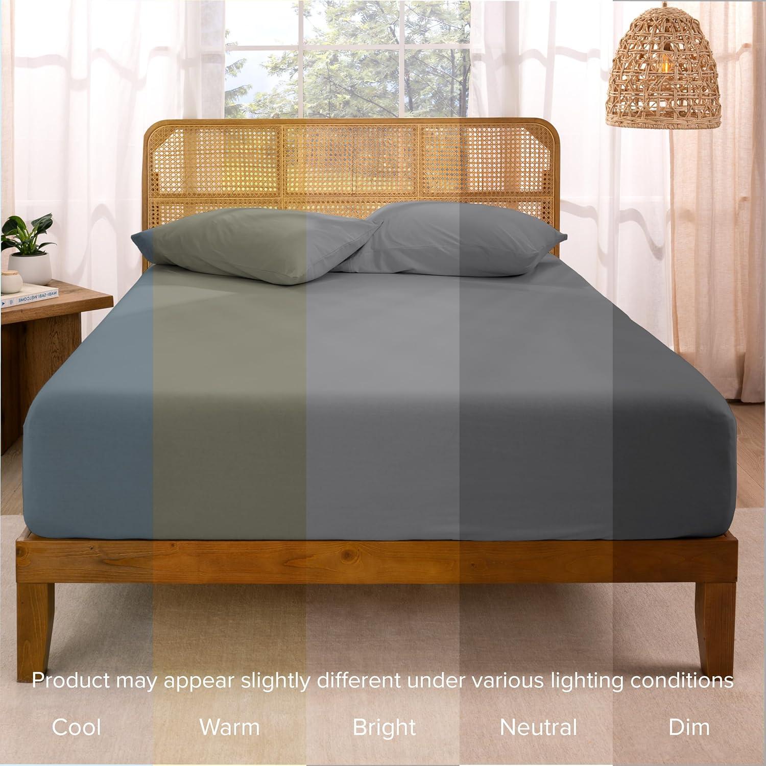 Bare Home Organic 100% Cotton Jersey Knit Fitted Sheet