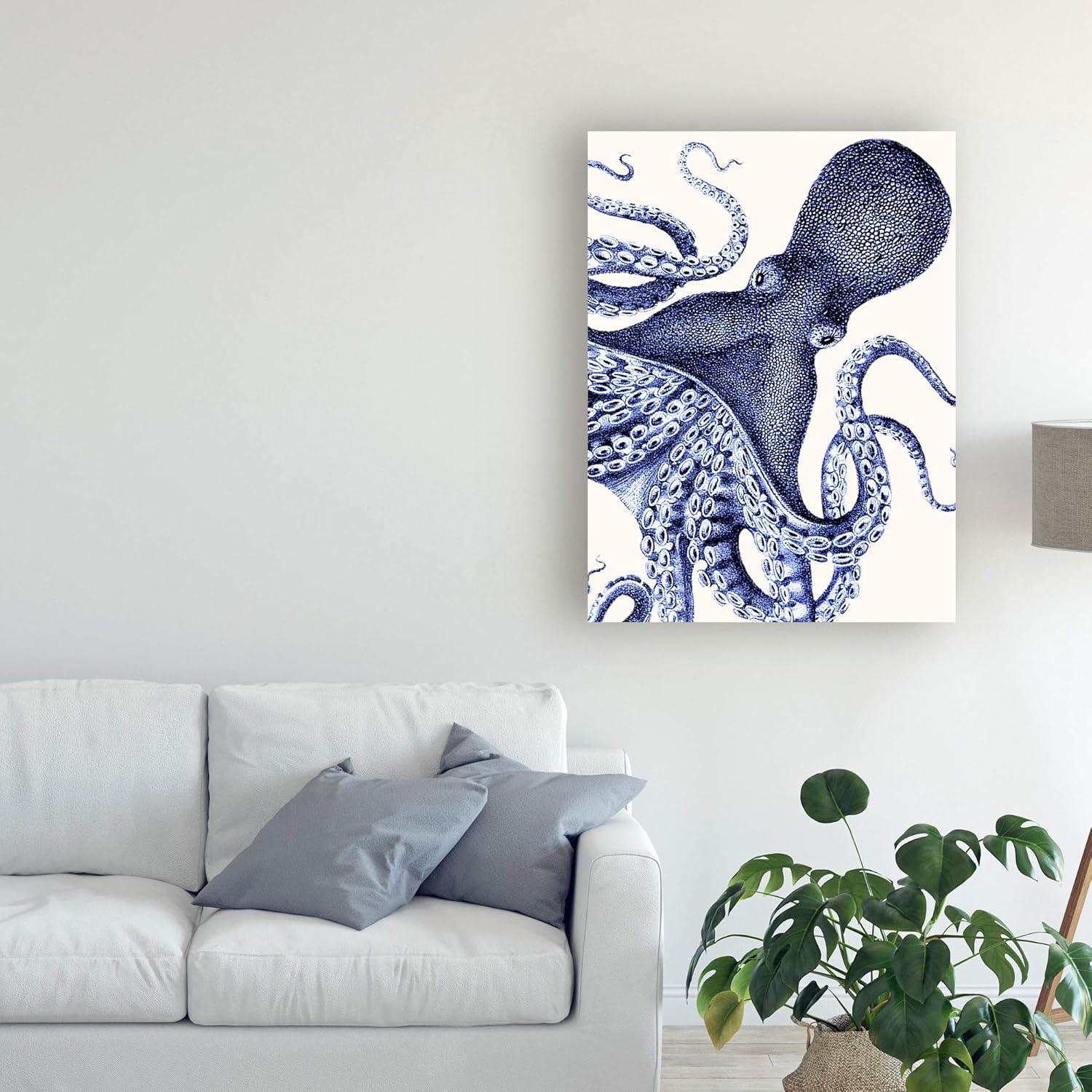 Art.com Landscape Blue Octopus Art Print by Fab Funky, 24" x 18"