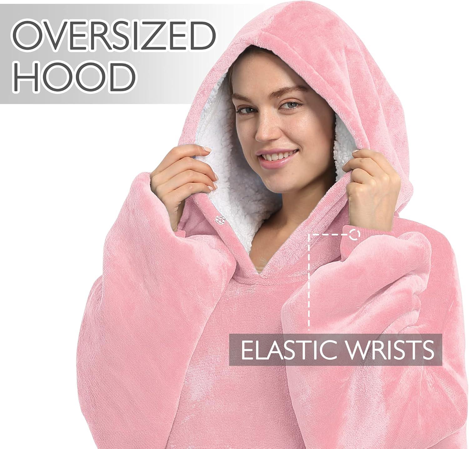 Catalonia Full Body Blanket Hoodie Sweatshirt, Extra Long Oversized Comfortable Sherpa Lounging Pullover & Reviews | Wayfair