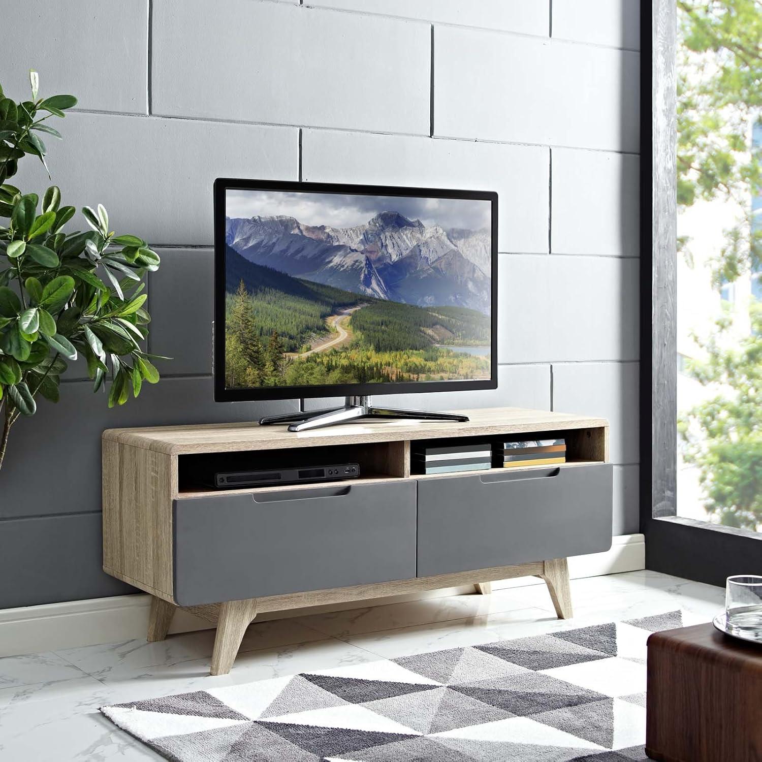 Modway Origin 47" Particleboard TV Stand for TVs up to 50" in Natural/Gray