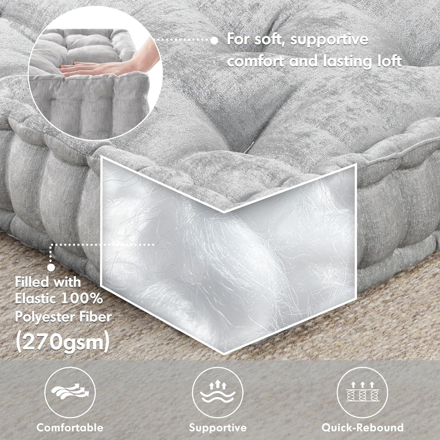 Intelligent Design Azza Poly Chenille Square Floor Pillow Cushion