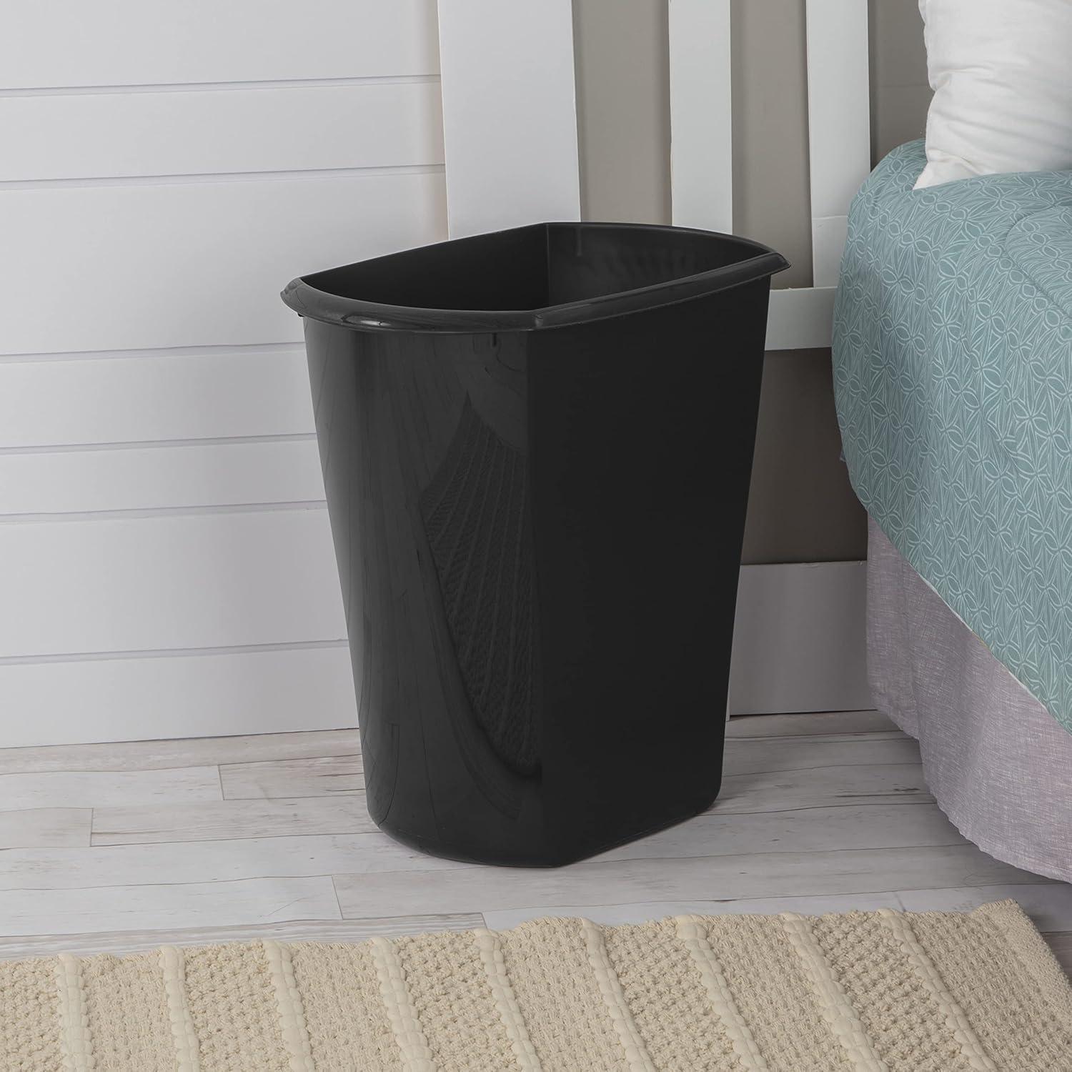 Sterilite Rectangular Wastebasket Open Top Trash Bin, 6 Pack